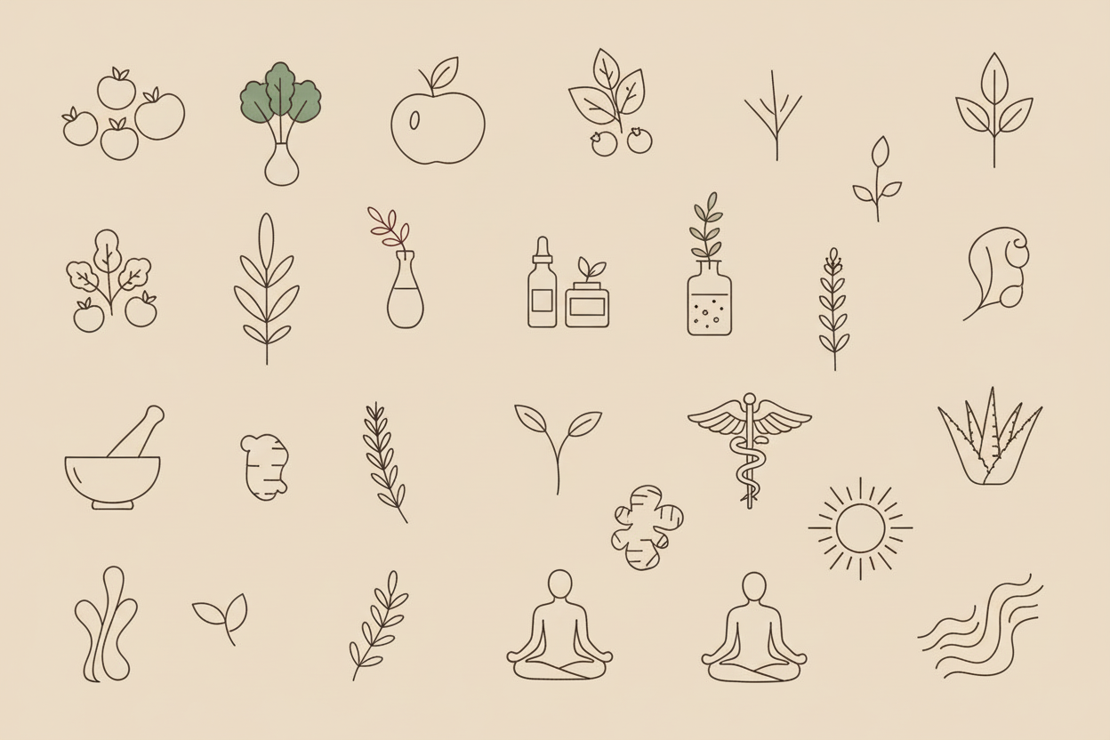 con mas dibujos minimalistas de diferentes cosas del texto 